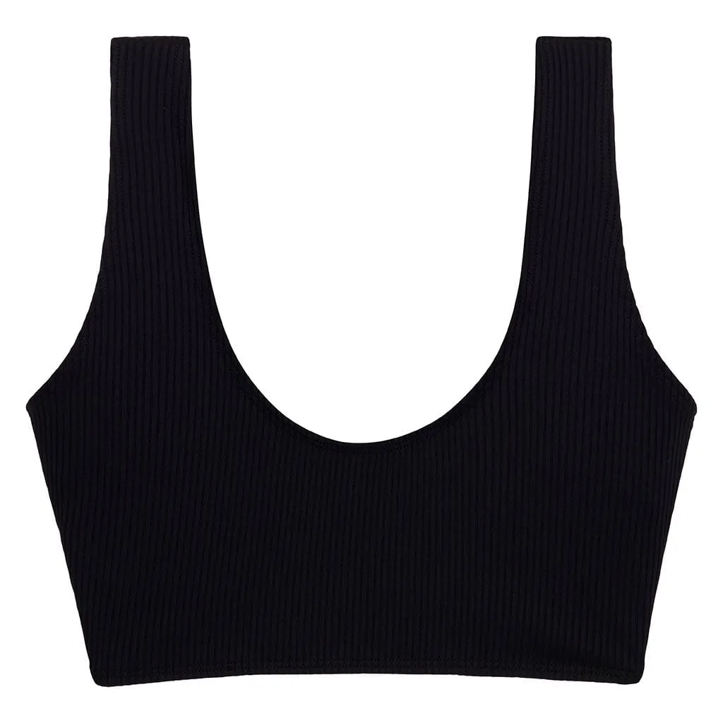 Black Rib Kim Variation Bikini Top