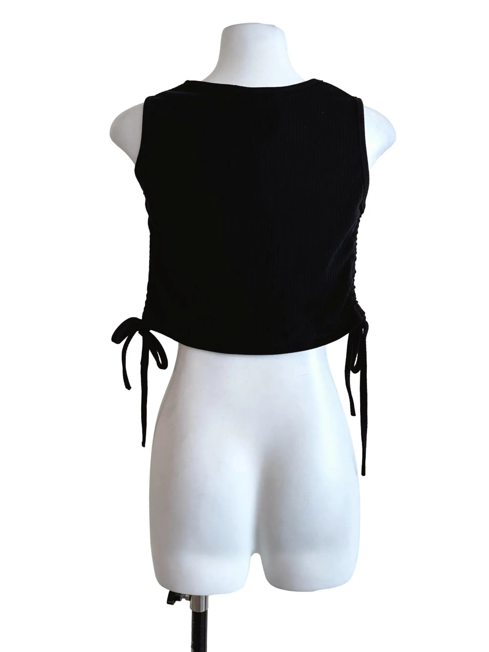 Black Ribbed Knit Top