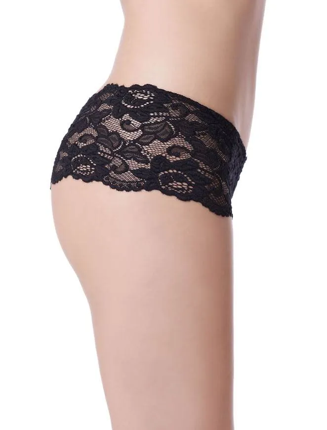 Black Sexy Floral Lace Panty