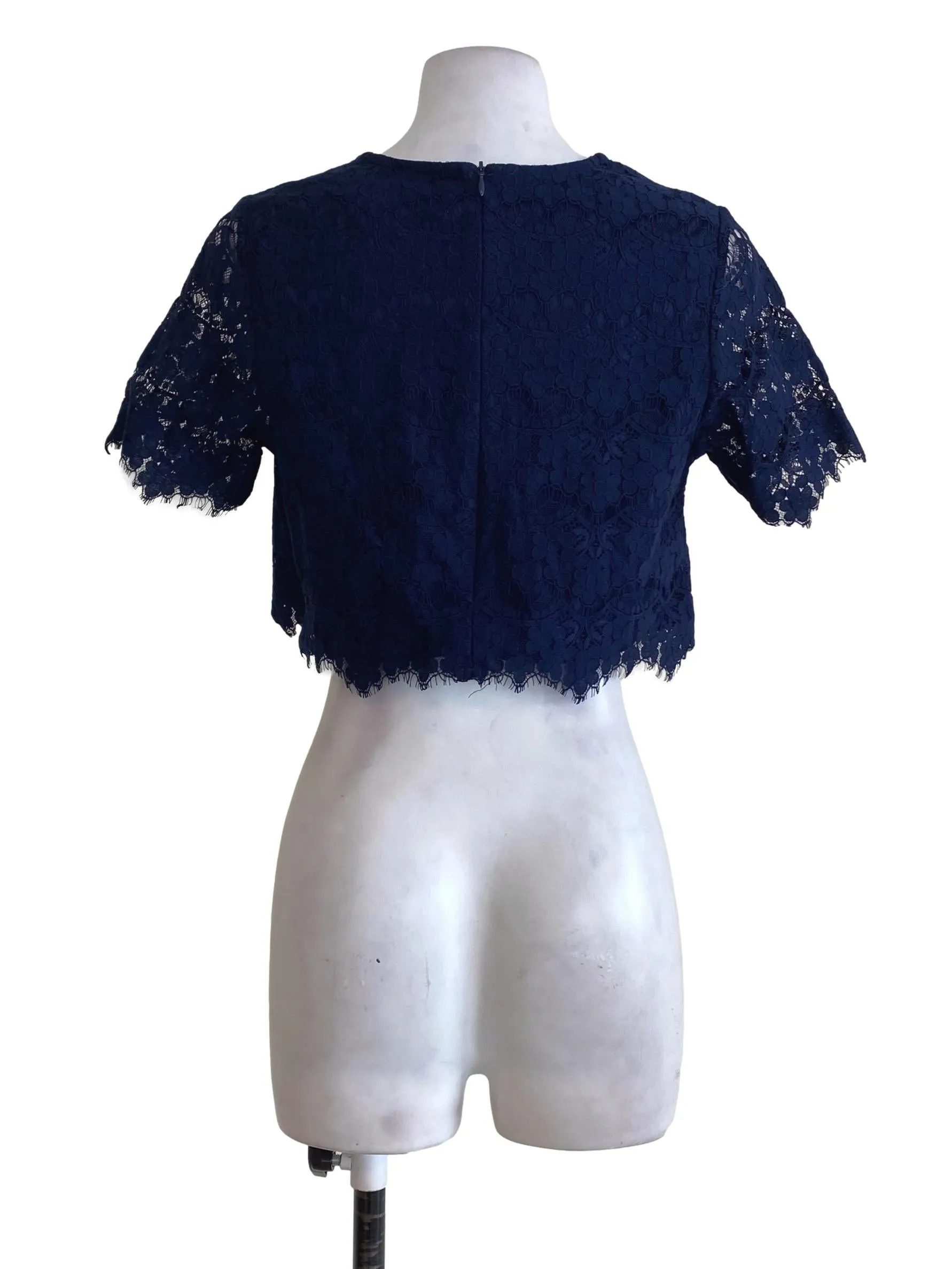 Blue Floral Laced Top
