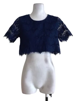 Blue Floral Laced Top