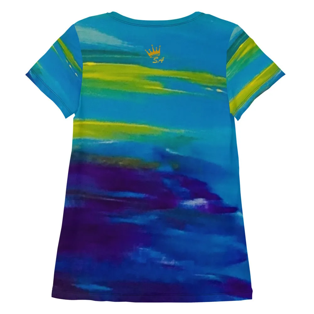 Blue Wave Women's Athletic T-shirt