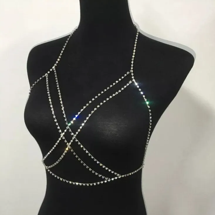 Body Chain | Body Jewelry | Diamond Bra | Nipple Chain | Diamond Bikini | Burlesque Clothing | Festival Outfit | Body Jewellery | sexy bra