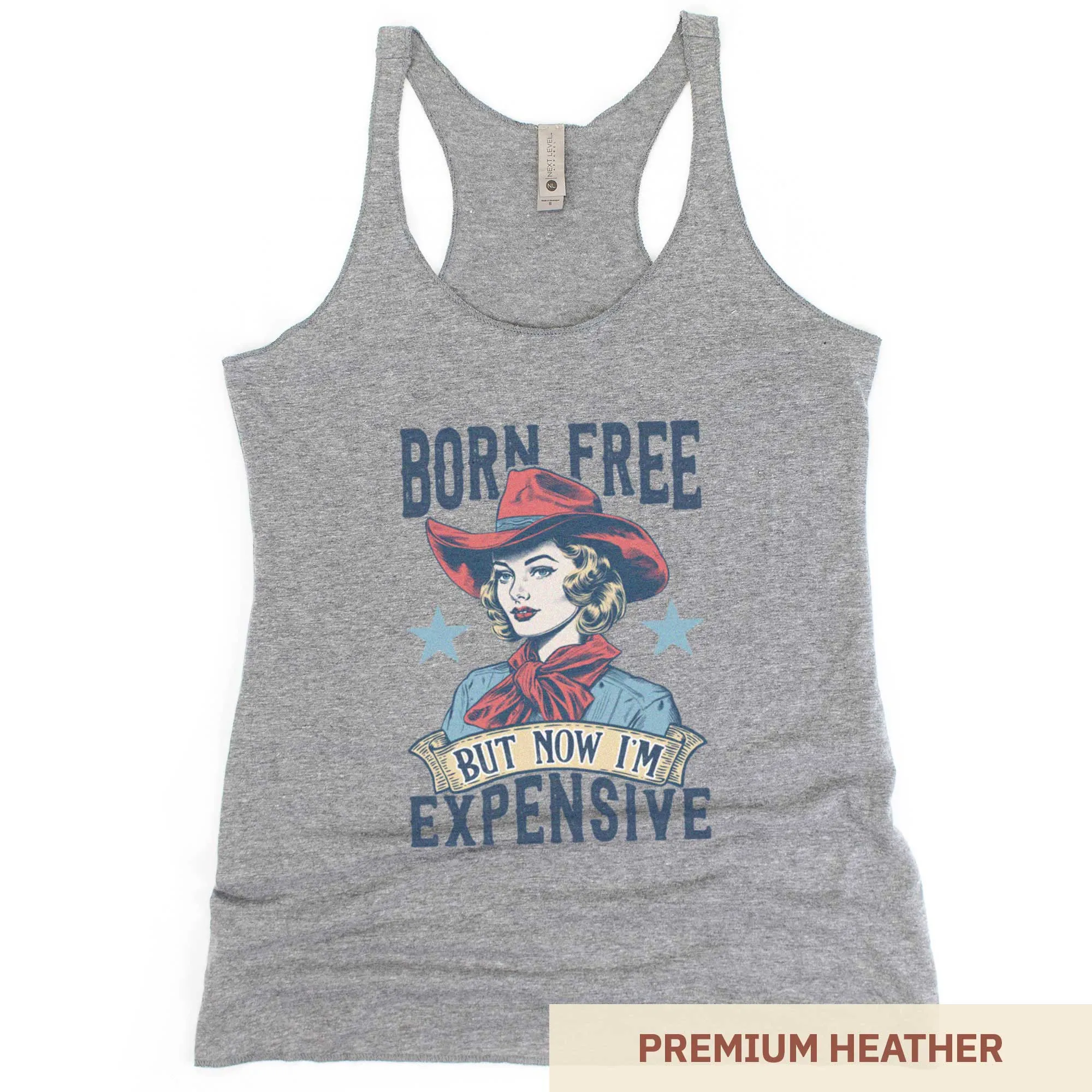 Born Free But Now I'm Expensive - Women's Triblend Racerback Tank