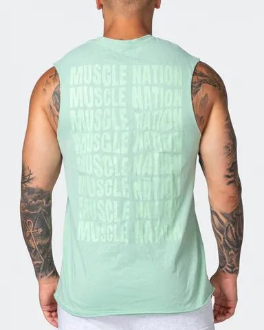 Box Wave Vintage Tank - Washed Pastel Green