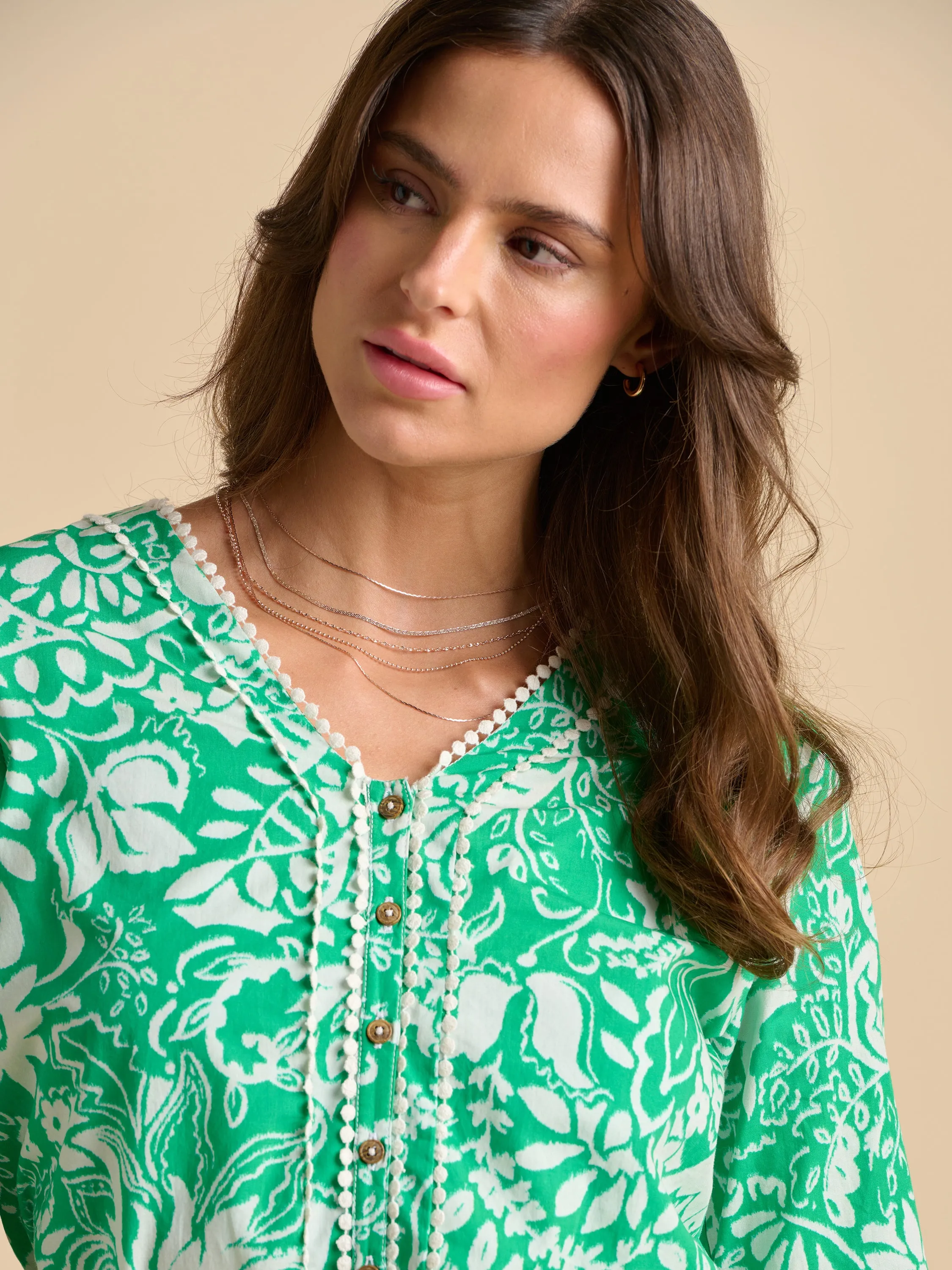 Brakeburn 12 Green Wildflower Blouse