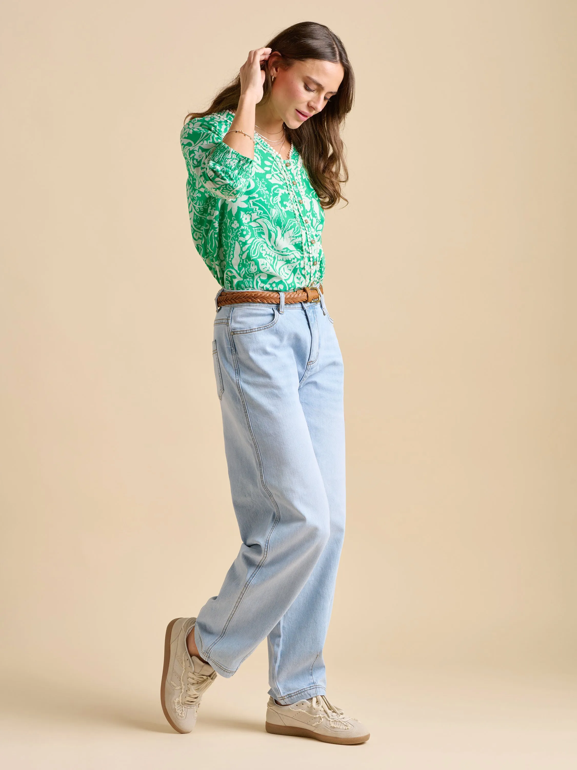 Brakeburn 12 Green Wildflower Blouse