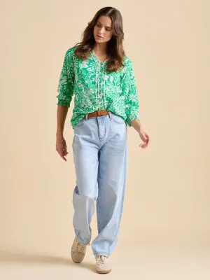 Brakeburn 12 Green Wildflower Blouse