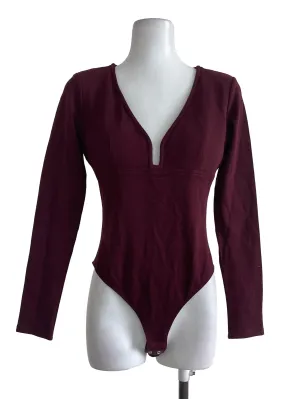 Burgundy Long Sleeve Bodysuit