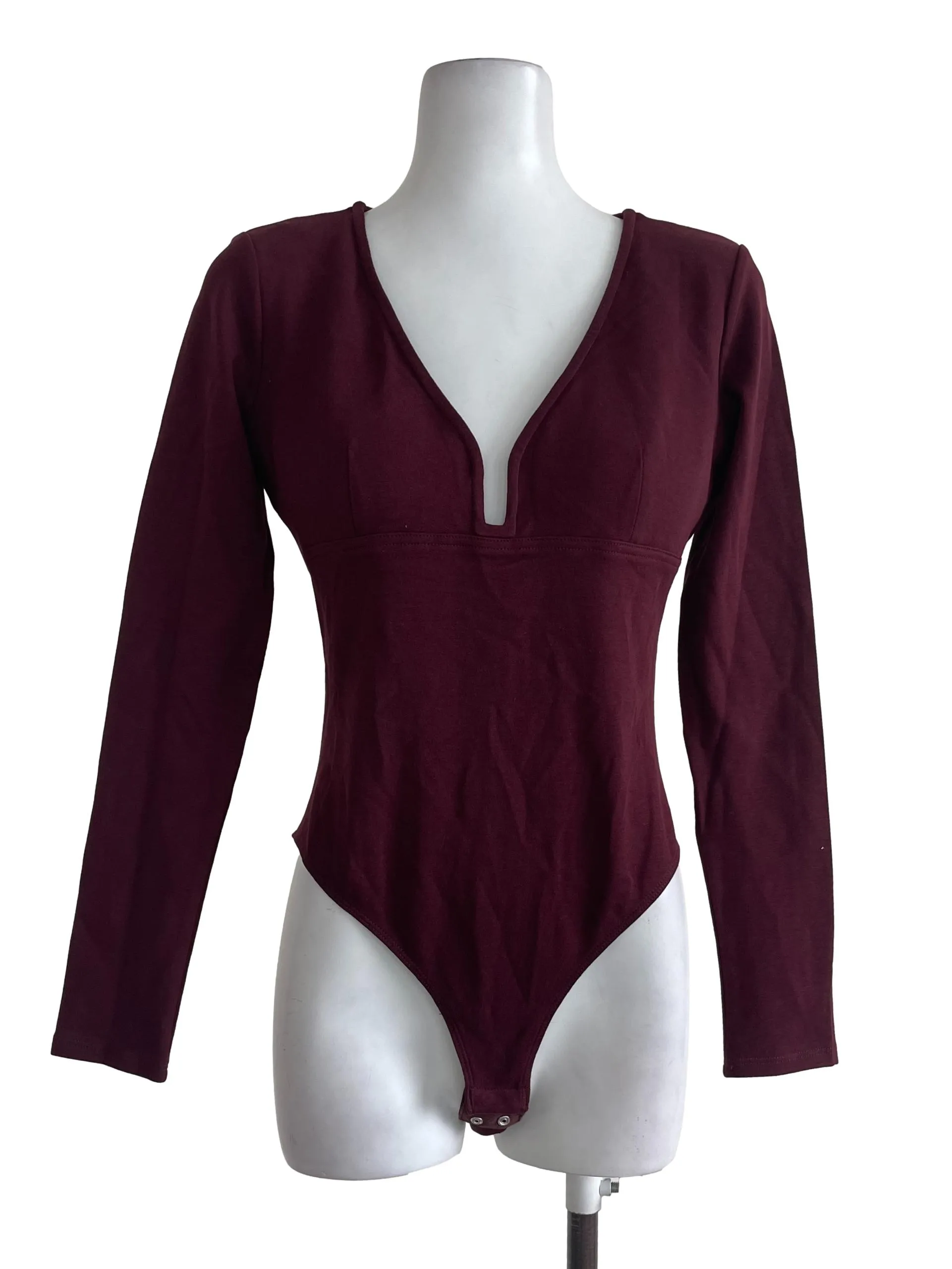 Burgundy Long Sleeve Bodysuit