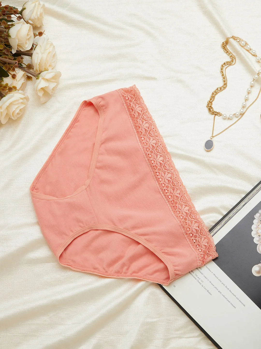 Buy Peach & Pink Lace Hipster Panties Pack of 2 for Women Online - Zola