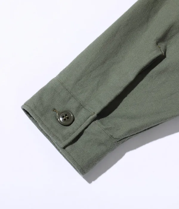 Buzz Rickson's SHIRT MAN'S COTTON SATEEN OLIVE GREEN SHADE107 “DEMILITARIZED ZONE”
