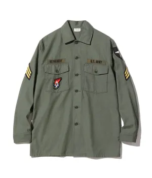 Buzz Rickson's SHIRT MAN'S COTTON SATEEN OLIVE GREEN SHADE107 “DEMILITARIZED ZONE”