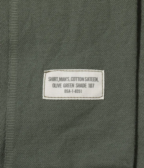 Buzz Rickson's SHIRT MAN'S COTTON SATEEN OLIVE GREEN SHADE107 “DEMILITARIZED ZONE”