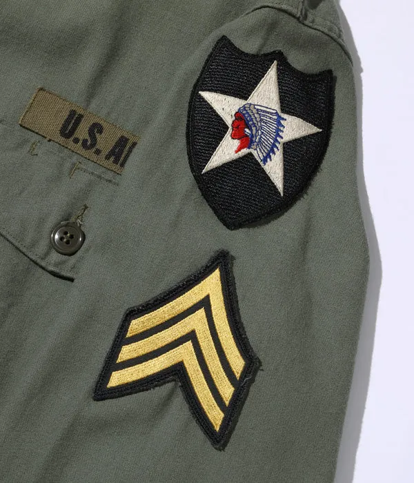 Buzz Rickson's SHIRT MAN'S COTTON SATEEN OLIVE GREEN SHADE107 “DEMILITARIZED ZONE”