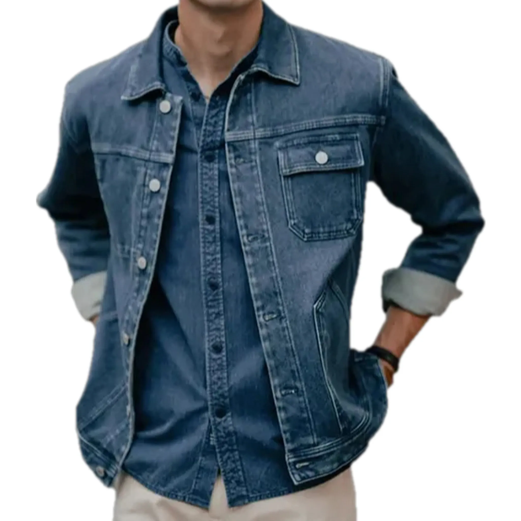 Casual street medium men's jeans jacket