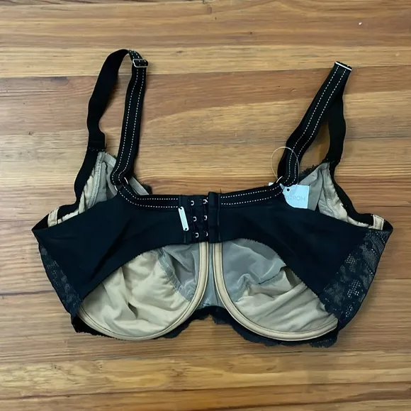 Chantelle Rive Gauche Full Coverage Unlined Black Bra Womens Size 36G 36DDDD NEW