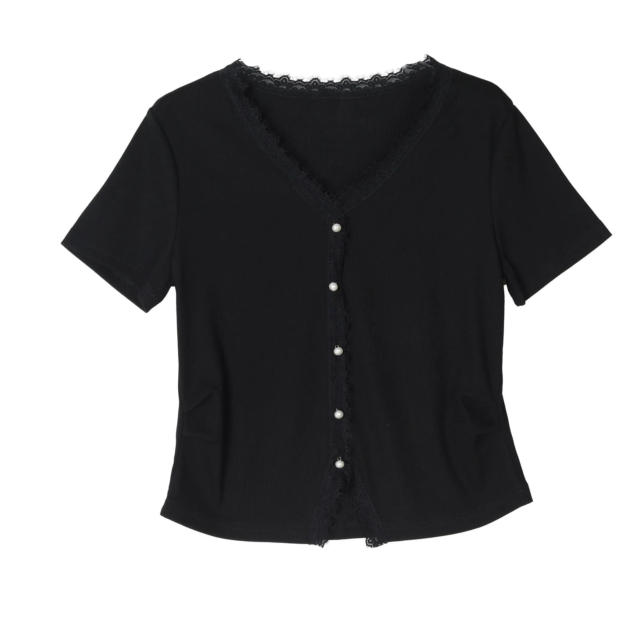 Chic Solid Blouse with V-Neck and Figure-Flattering Design