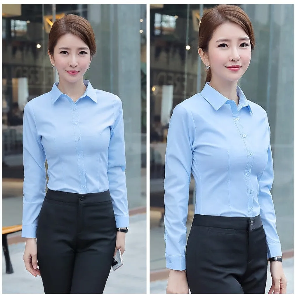 ContiNent 33 Women Cotton Shirts White Shirt Women Long Sleeve Shirts Tops Office Lady Basic Shirt Blouses Plus Size Woman Blouse 5XL
