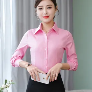 ContiNent 33 Women Cotton Shirts White Shirt Women Long Sleeve Shirts Tops Office Lady Basic Shirt Blouses Plus Size Woman Blouse 5XL