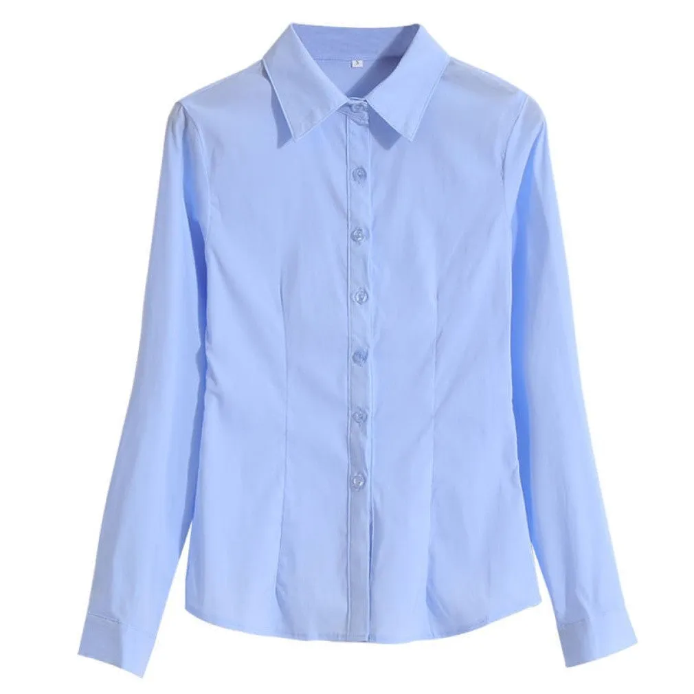 ContiNent 33 Women Cotton Shirts White Shirt Women Long Sleeve Shirts Tops Office Lady Basic Shirt Blouses Plus Size Woman Blouse 5XL