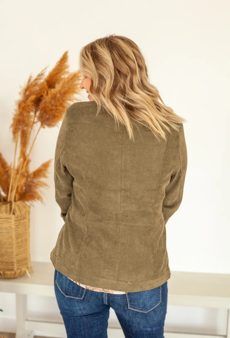 Corduroy Jacket in Olive