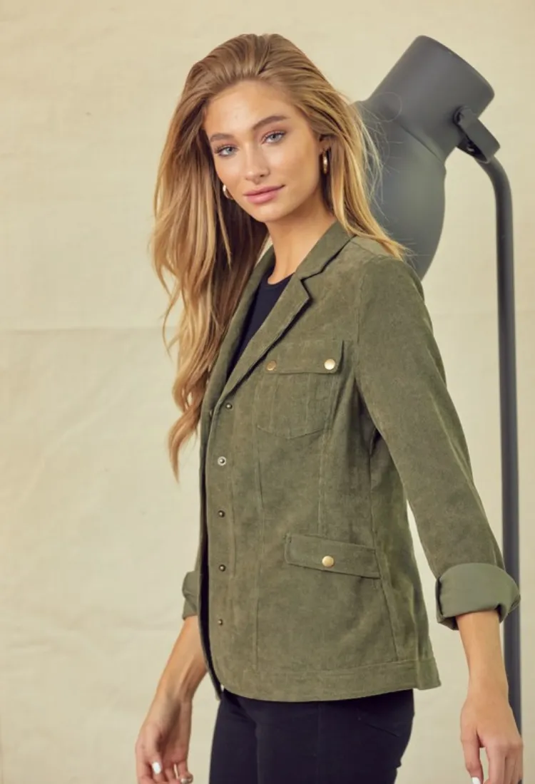 Corduroy Jacket in Olive