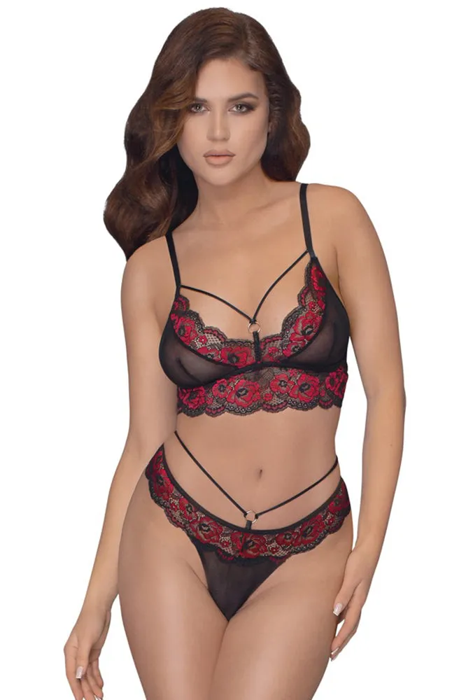 Cottelli Lingerie Black Red Lingerie Set