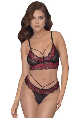 Cottelli Lingerie Black Red Lingerie Set