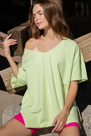 COTTON LYCRA OVERSIZED V NECK REVERSIBLE (part of a set)