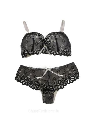Cream Lace Detail Lingerie Set