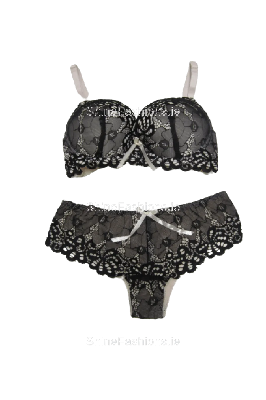 Cream Lace Detail Lingerie Set