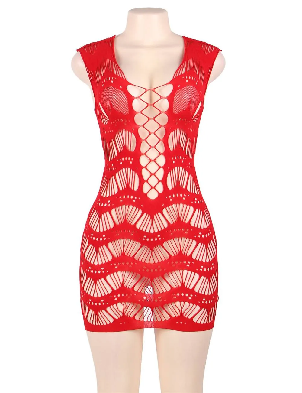 Crocheted Lace Hollow Out Chemise Bodystocking Egypt