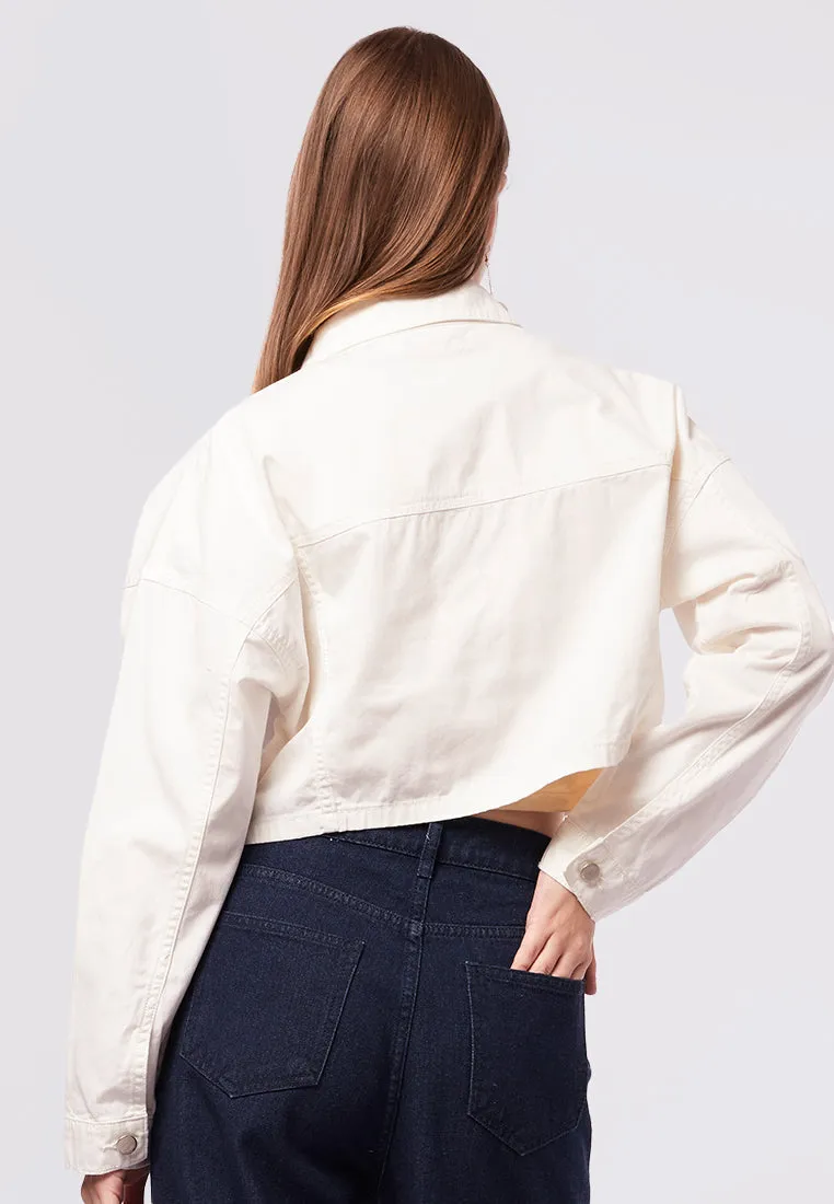 Crop Oversized Utility Denim Jacket