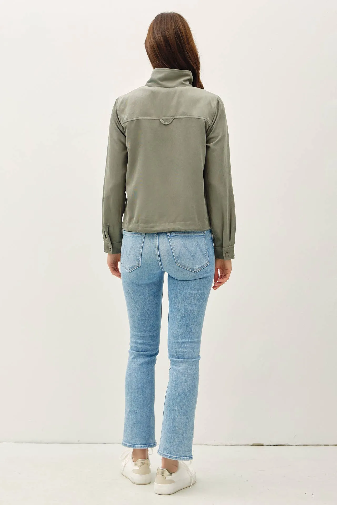 CROPPED UTILITY ZIPPER SAFARI JACKET