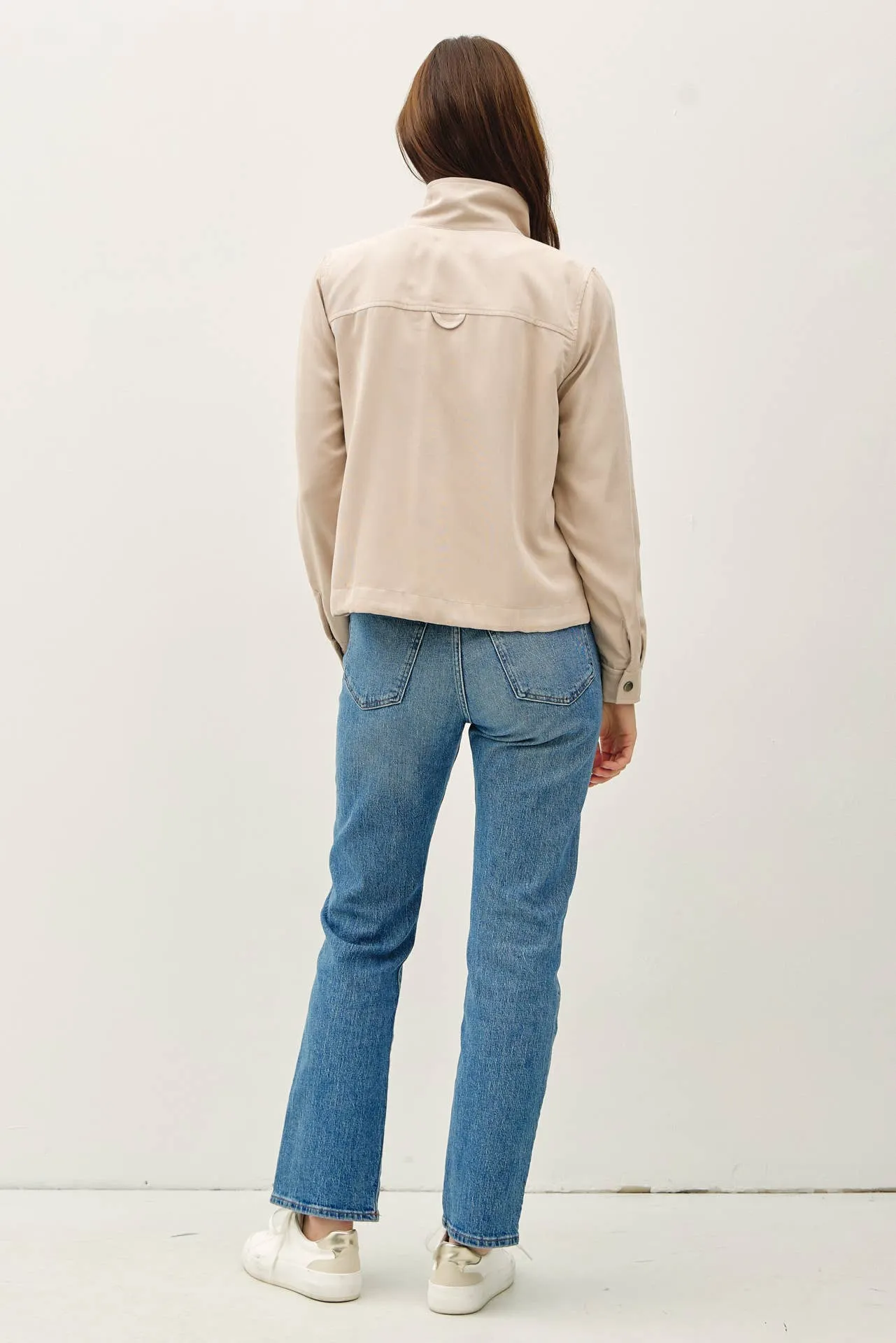 CROPPED UTILITY ZIPPER SAFARI JACKET