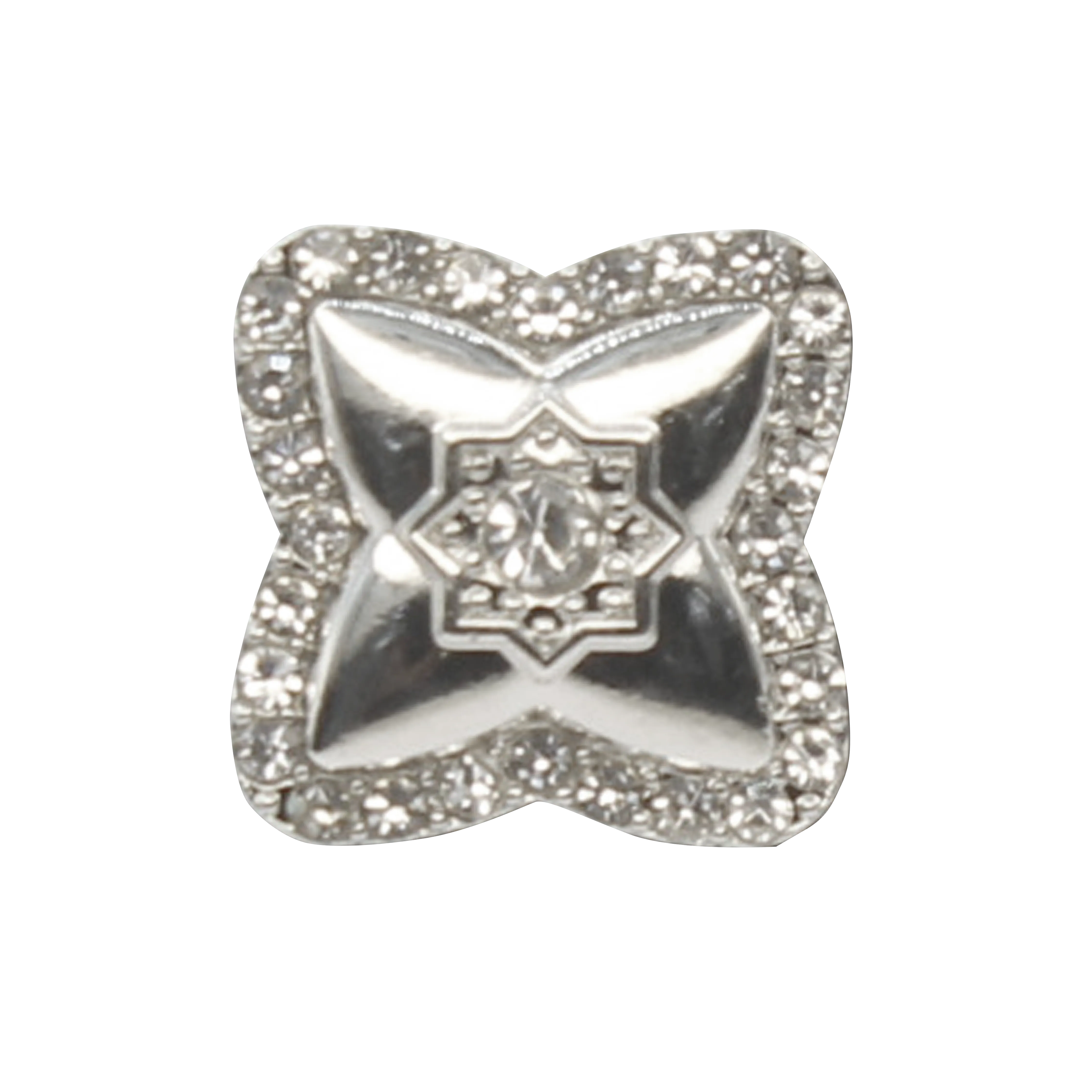 Cross-Shaped Rhinestone Metal Diamond Button