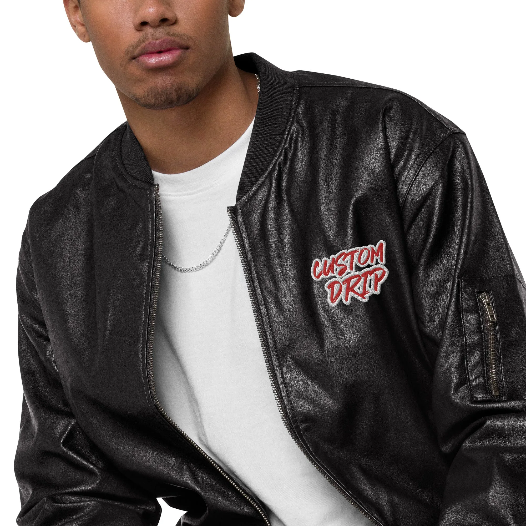 Custom Drip's Leather Bomber Jacket