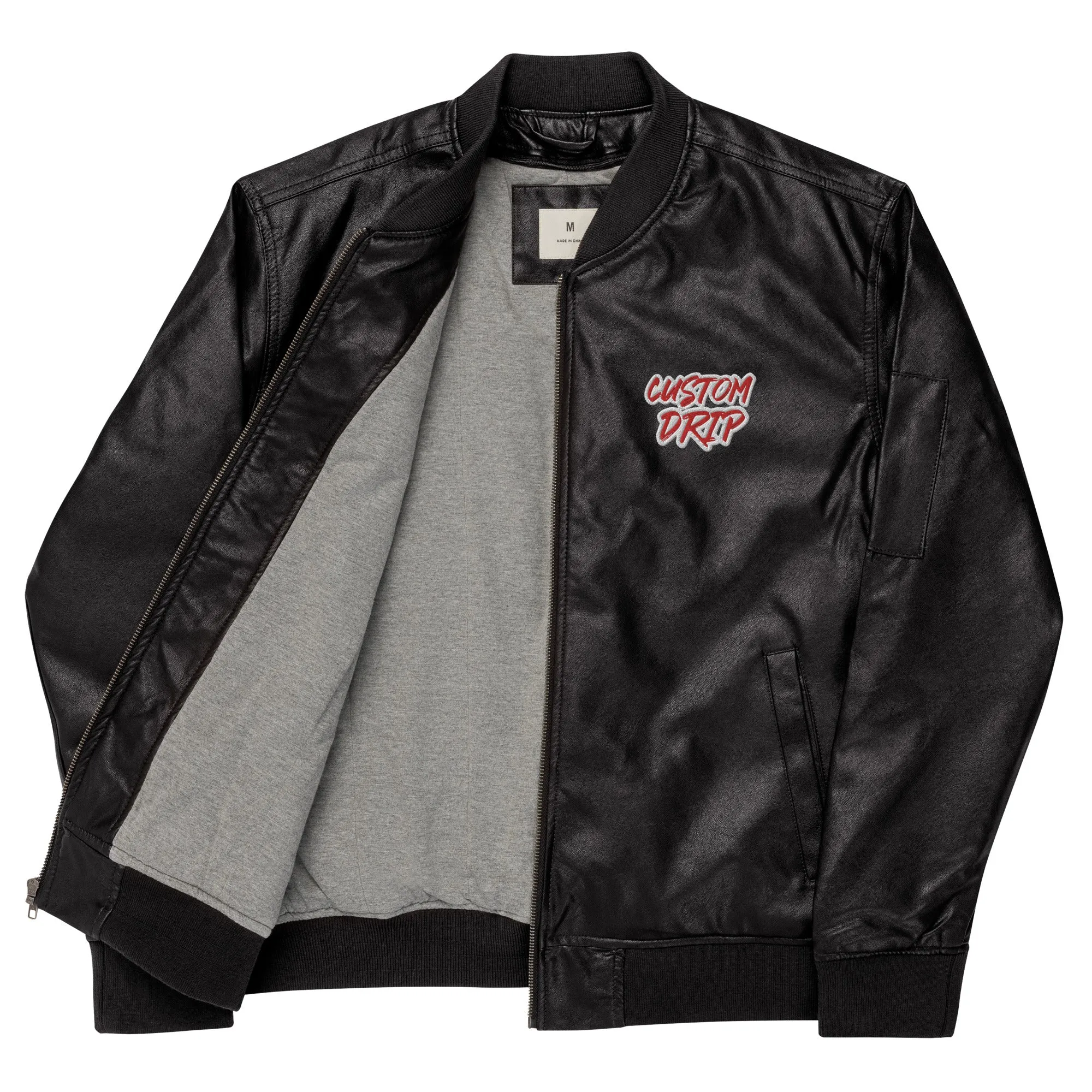 Custom Drip's Leather Bomber Jacket