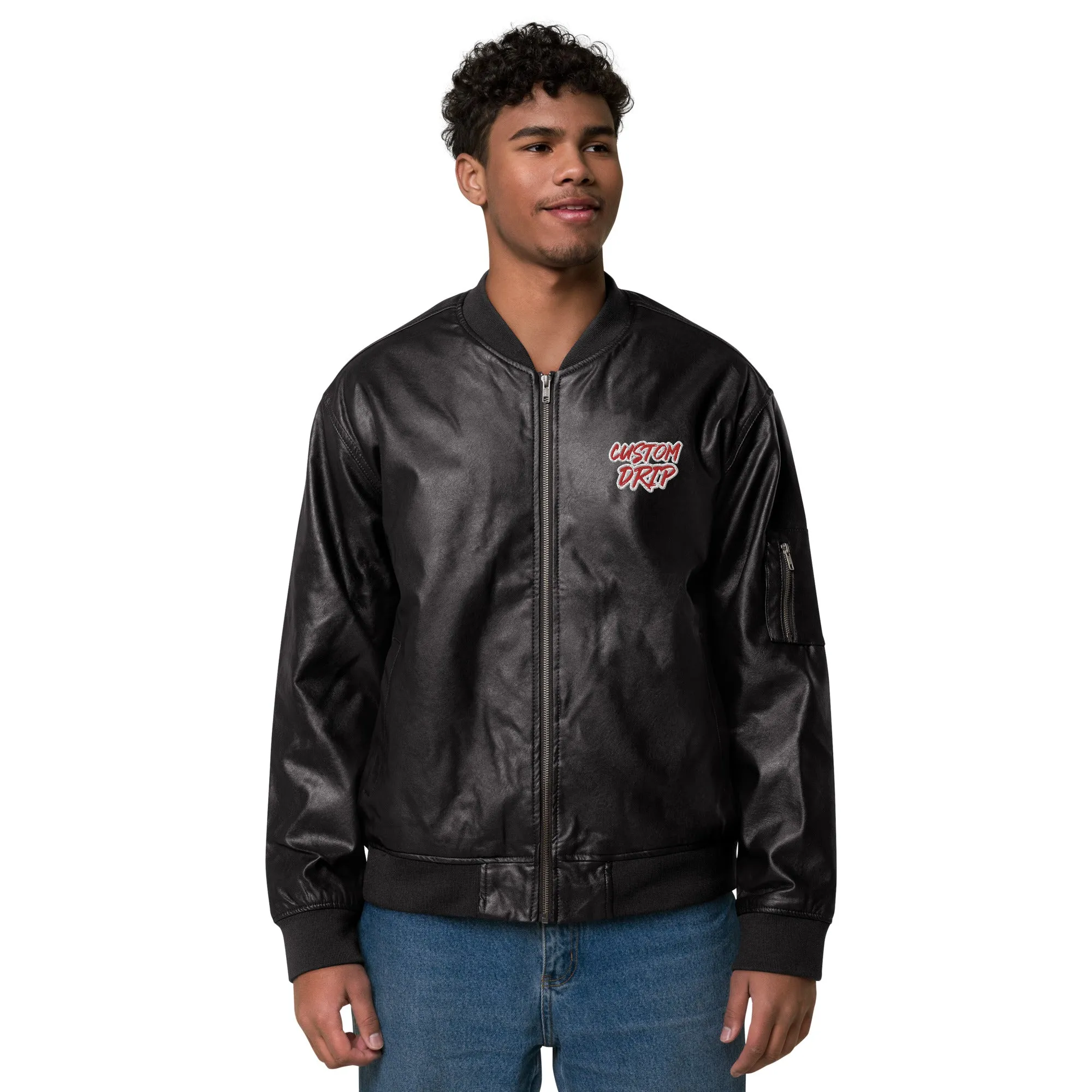 Custom Drip's Leather Bomber Jacket