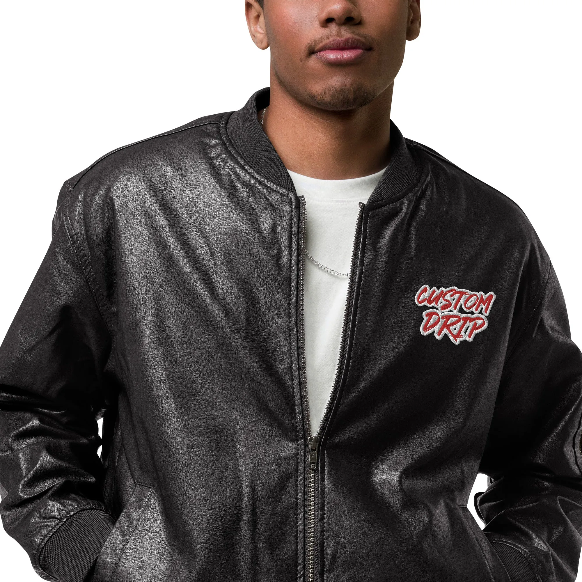 Custom Drip's Leather Bomber Jacket