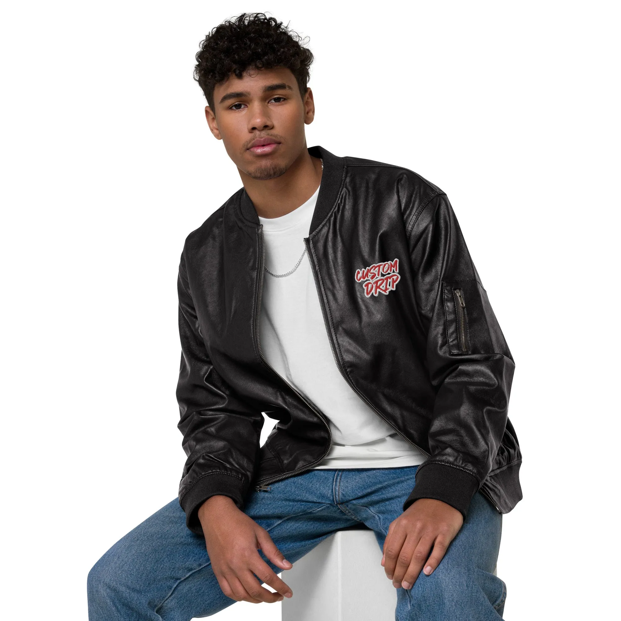 Custom Drip's Leather Bomber Jacket