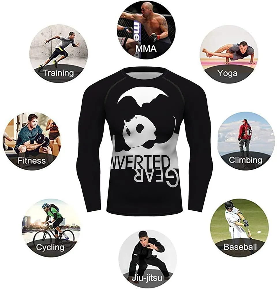 Cute Panda Jiu Jitsu Compression Shirt - BJJ, MMA, Running Cyling