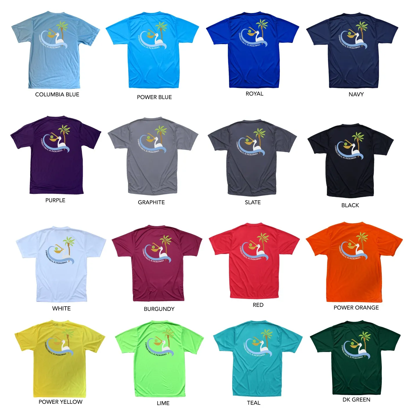 Cypress Falls Pelican Design Men's Performance Crew Neck T-Shirt