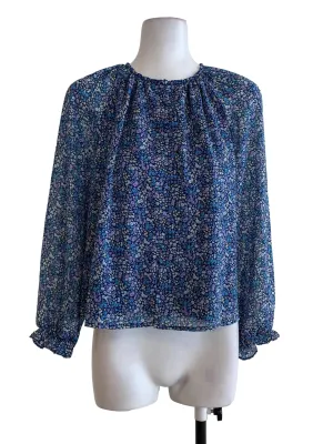 Dark Blue Floral Blouse