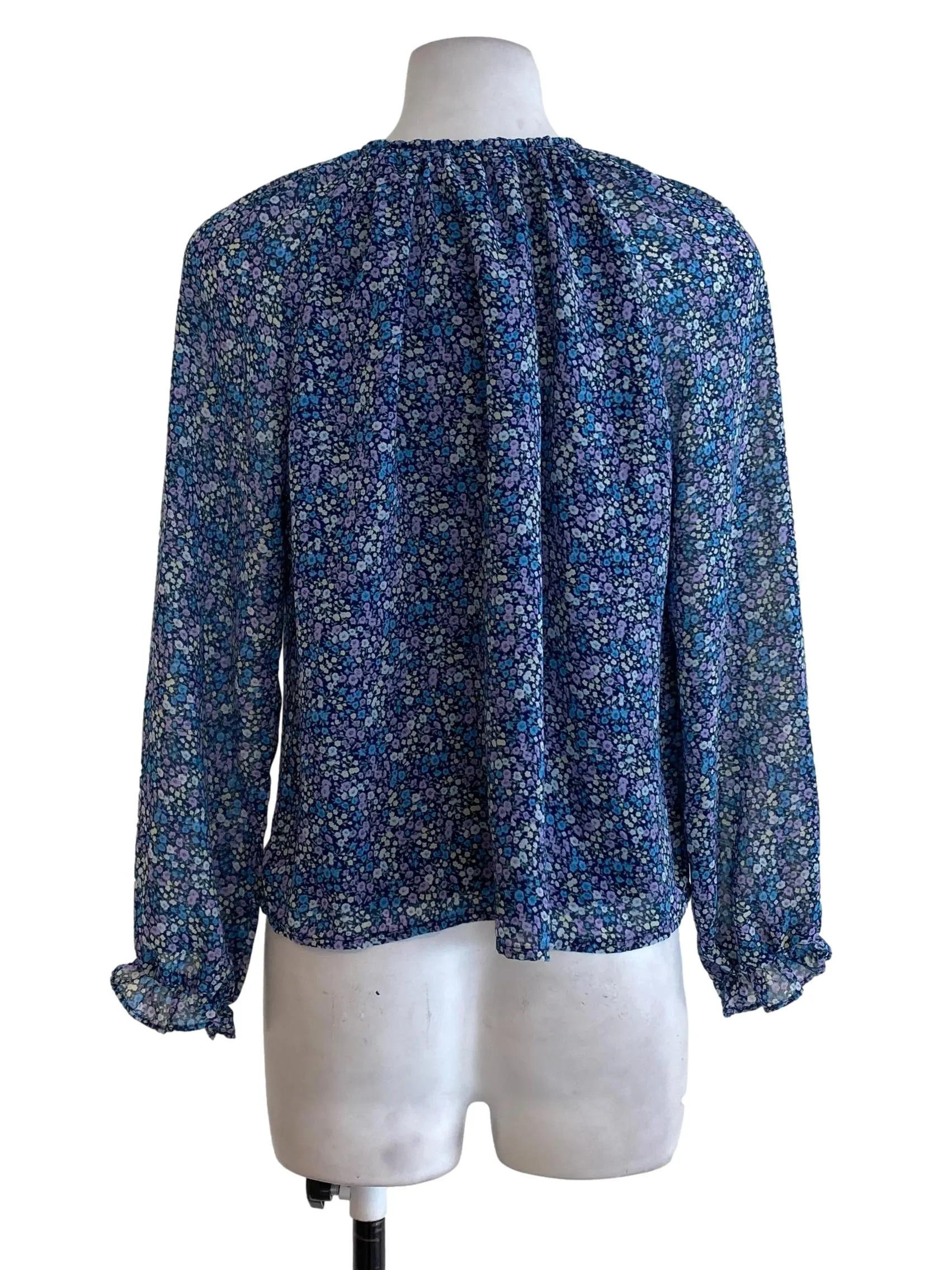 Dark Blue Floral Blouse