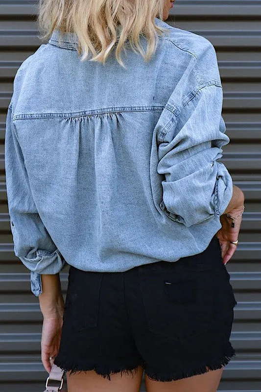 Denim Cropped Top