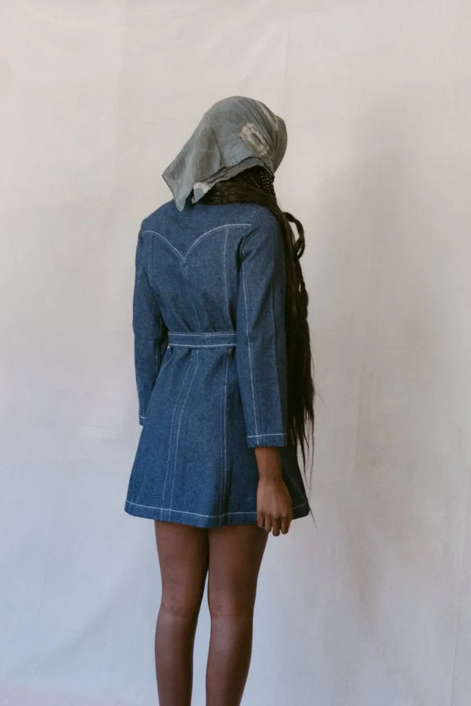 Denim Trench Jacket Dress