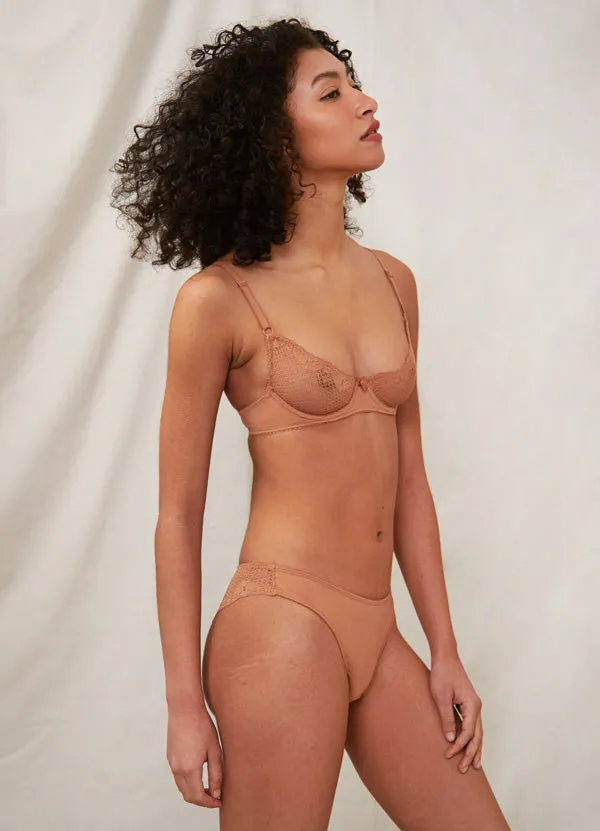 Duet by Timpa: Lace Demi Bra - Caramel