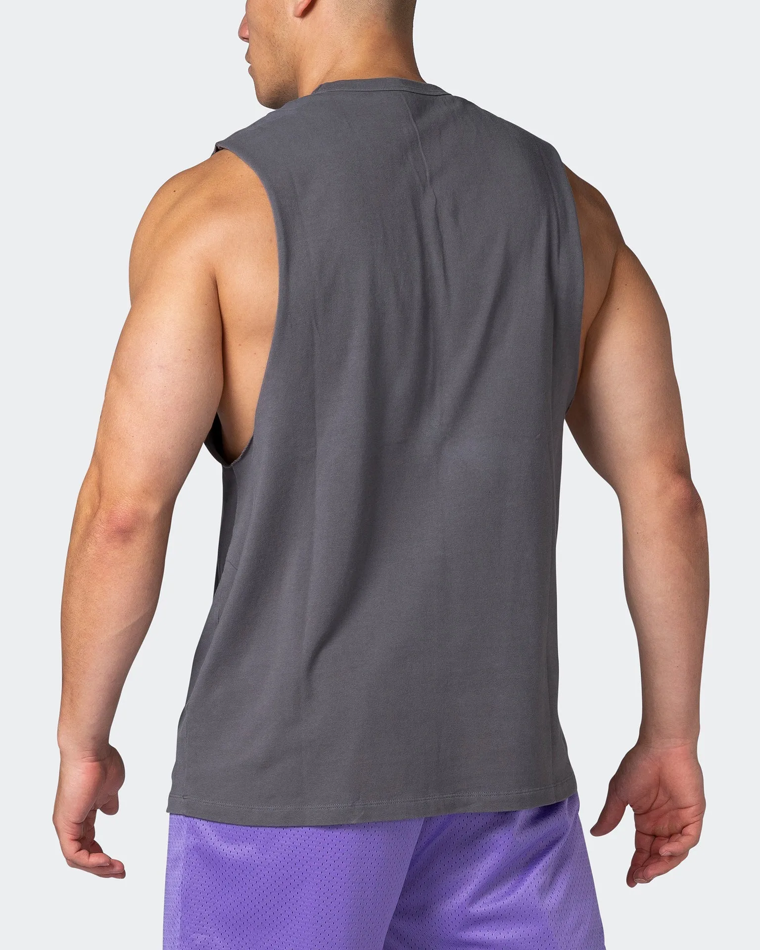 Ease Drop Arm Heavy Vintage Tank - Washed Alloy